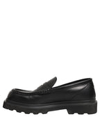 Black Calfskin Leather Men Dress Loafers Shoes