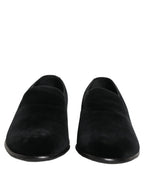 Black Velvet Loafers Formal Men Dress Shoes