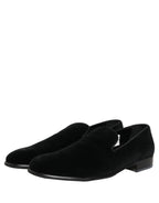 Black Velvet Loafers Formal Men Dress Shoes