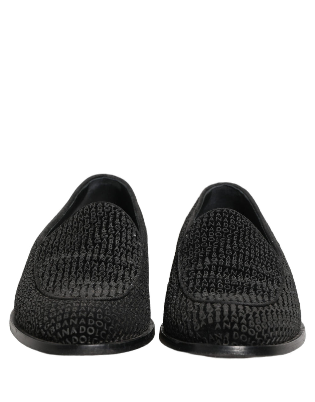 Black Logo Monogram Men Dress Loafers Shoes