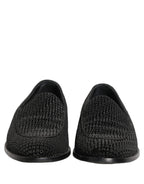 Black Logo Monogram Men Dress Loafers Shoes