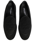 Black Logo Monogram Men Dress Loafers Shoes