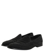 Black Logo Monogram Men Dress Loafers Shoes