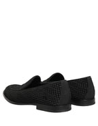 Black Logo Monogram Men Dress Loafers Shoes