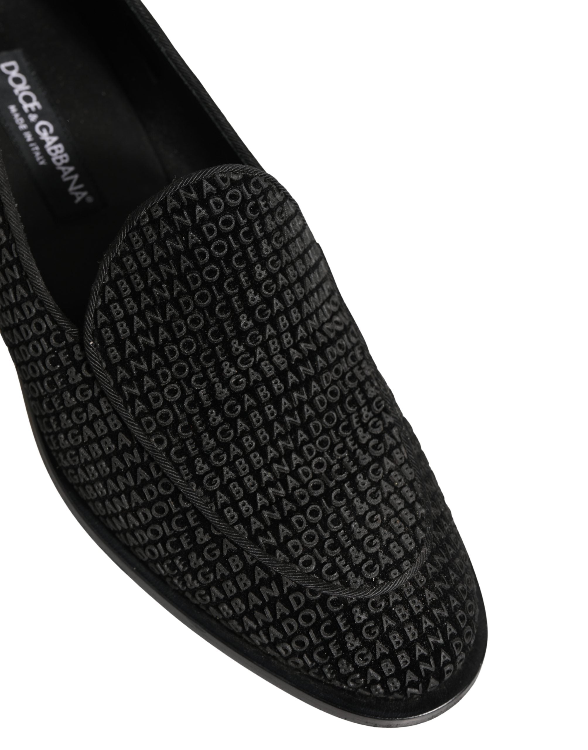 Black Logo Monogram Men Dress Loafers Shoes