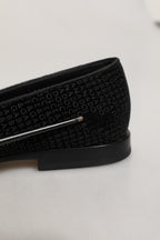 Black Logo Monogram Men Dress Loafers Shoes