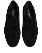 Black Logo Monogram Men Dress Loafers Shoes
