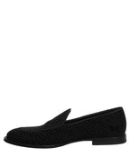 Black Logo Monogram Men Dress Loafers Shoes