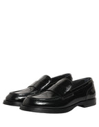 Black Leather Formal Men Dress Loafers Shoes