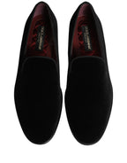 Black Velvet Loafers Formal Men Dress Shoes