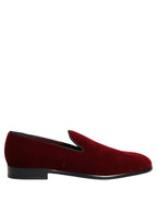 Maroon Velvet Slip On Dress Loafers Shoes