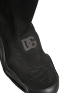 Black Slip On Wave Socks Men Sneakers Shoes