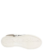 White Gold Low Top Leather Sneakers Shoes