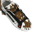 White Gold Studded Portofino Sneakers Shoes