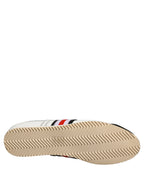 Black White Leather Suede Low Top Sneakers Shoes