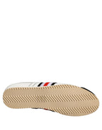 Black White Leather Suede Low Top Sneakers Shoes