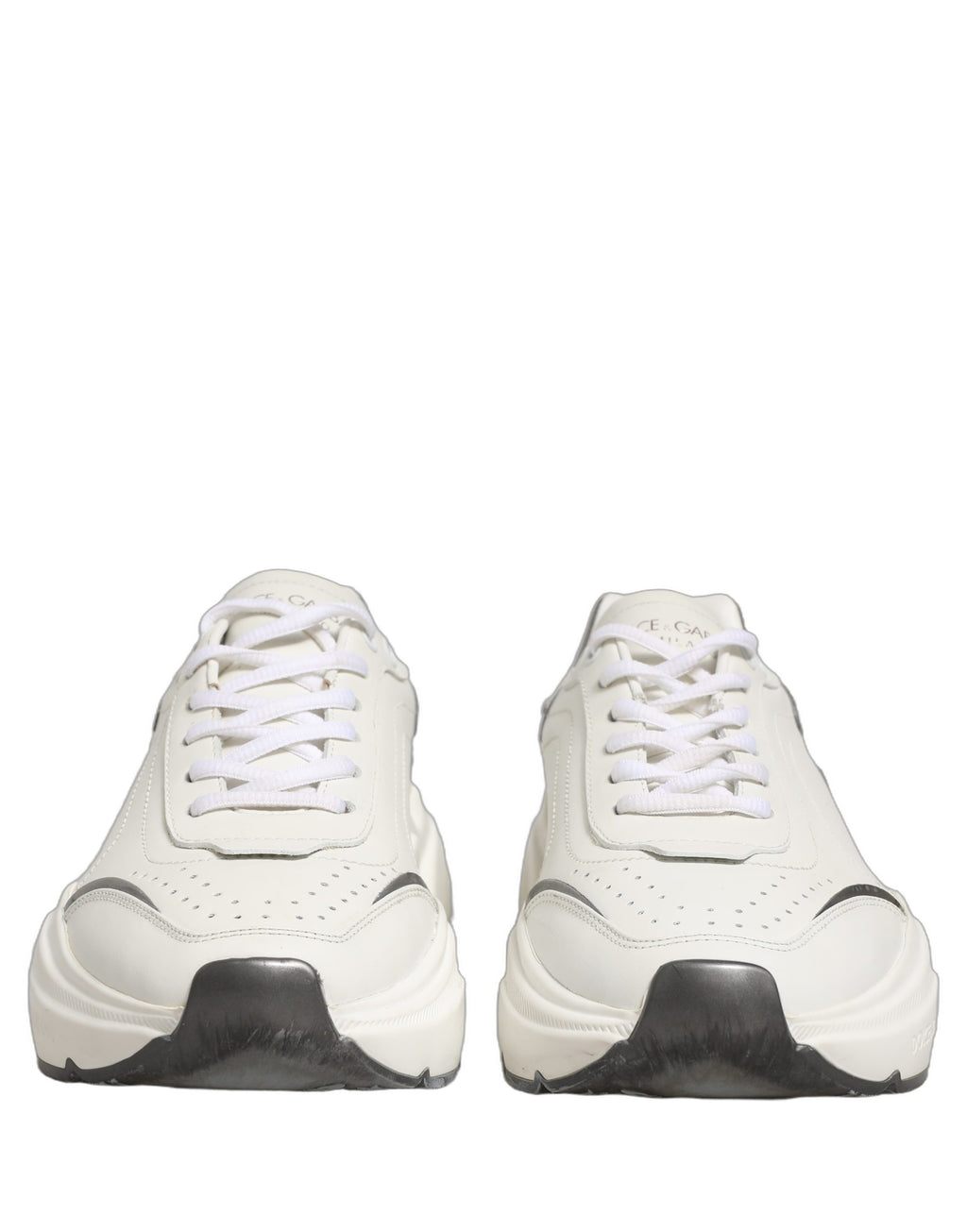 White Silver Daymaster Leather Low Top Sneakers Shoes