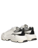 White Silver Daymaster Leather Low Top Sneakers Shoes