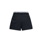 Black Cotton Bermuda Shorts