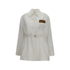 White Linen Full-Length Jacket