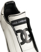 White Leather Portofino Low Top Sneakers Shoes