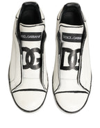 White Leather Portofino Low Top Sneakers Shoes