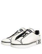 White Leather Portofino Low Top Sneakers Shoes