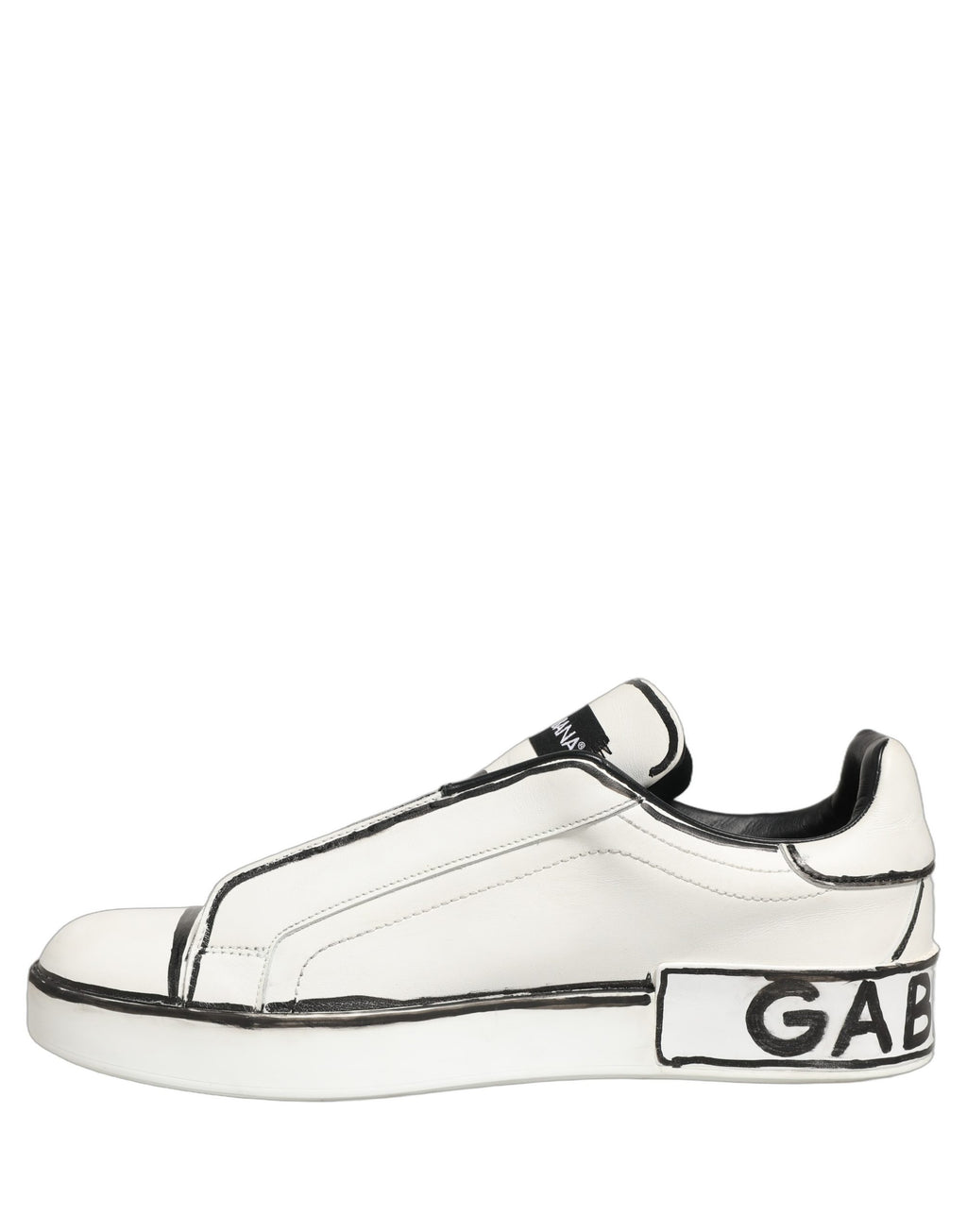 White Leather Portofino Low Top Sneakers Shoes