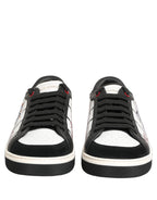 White Black DG Logo King Patch Low-Top Sneaker Shoes