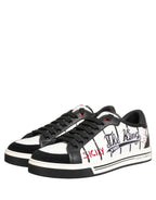 White Black DG Logo King Patch Low-Top Sneaker Shoes