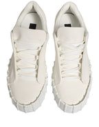 White Leather Low Top Lace Up Sneakers Shoes