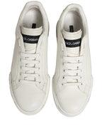 White Leather Logo Low Top Men Sneakers Shoes
