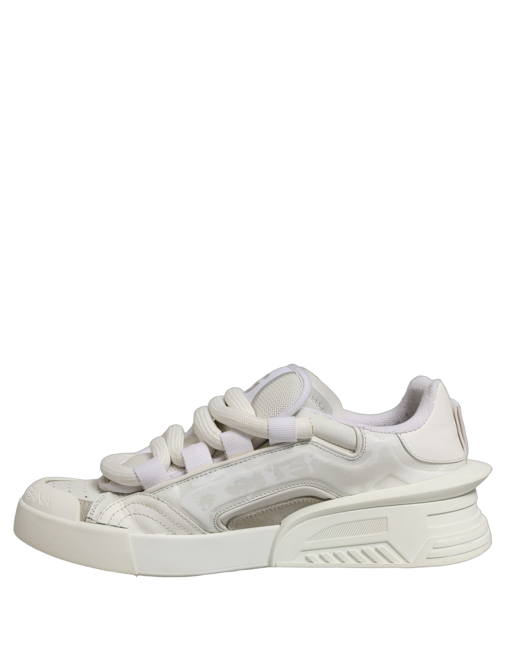 White Leather Portofino Space Sneakers Shoes
