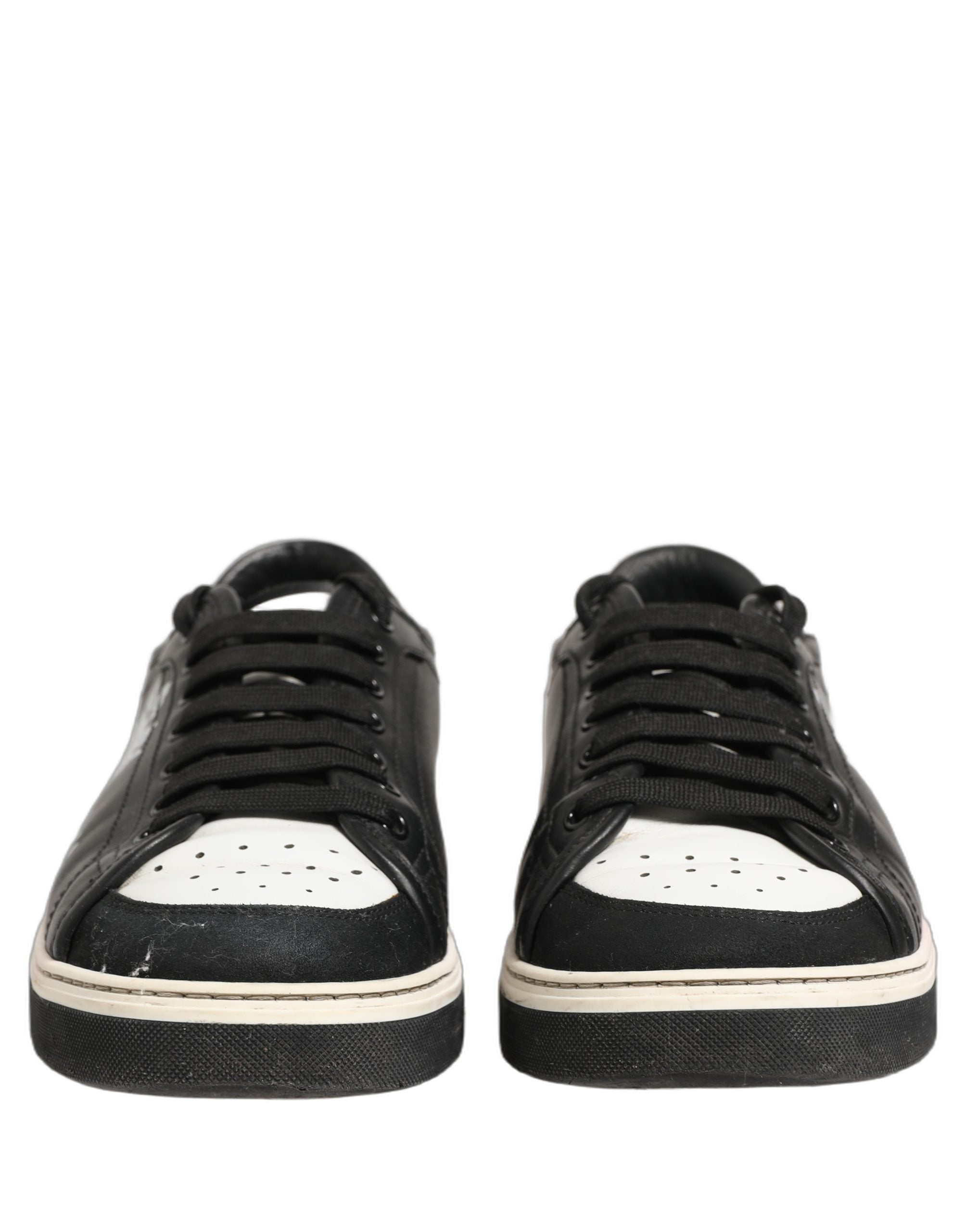 Black Leather Crown Milano Men Sneakers Shoes