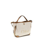Beige Fabric Handbag