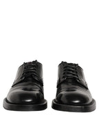 Black Leather Lace Up Derby Dress Men Shoes