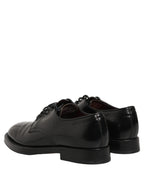 Black Leather Lace Up Derby Dress Men Shoes