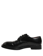 Black Leather Lace Up Derby Dress Men Shoes