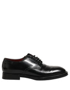 Black Leather Lace Up Derby Dress Men Shoes