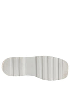 White Leather Chunky Sole Slip On Derby Shoes