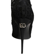 Black Taormina Lace Socks Boots Pumps Shoes