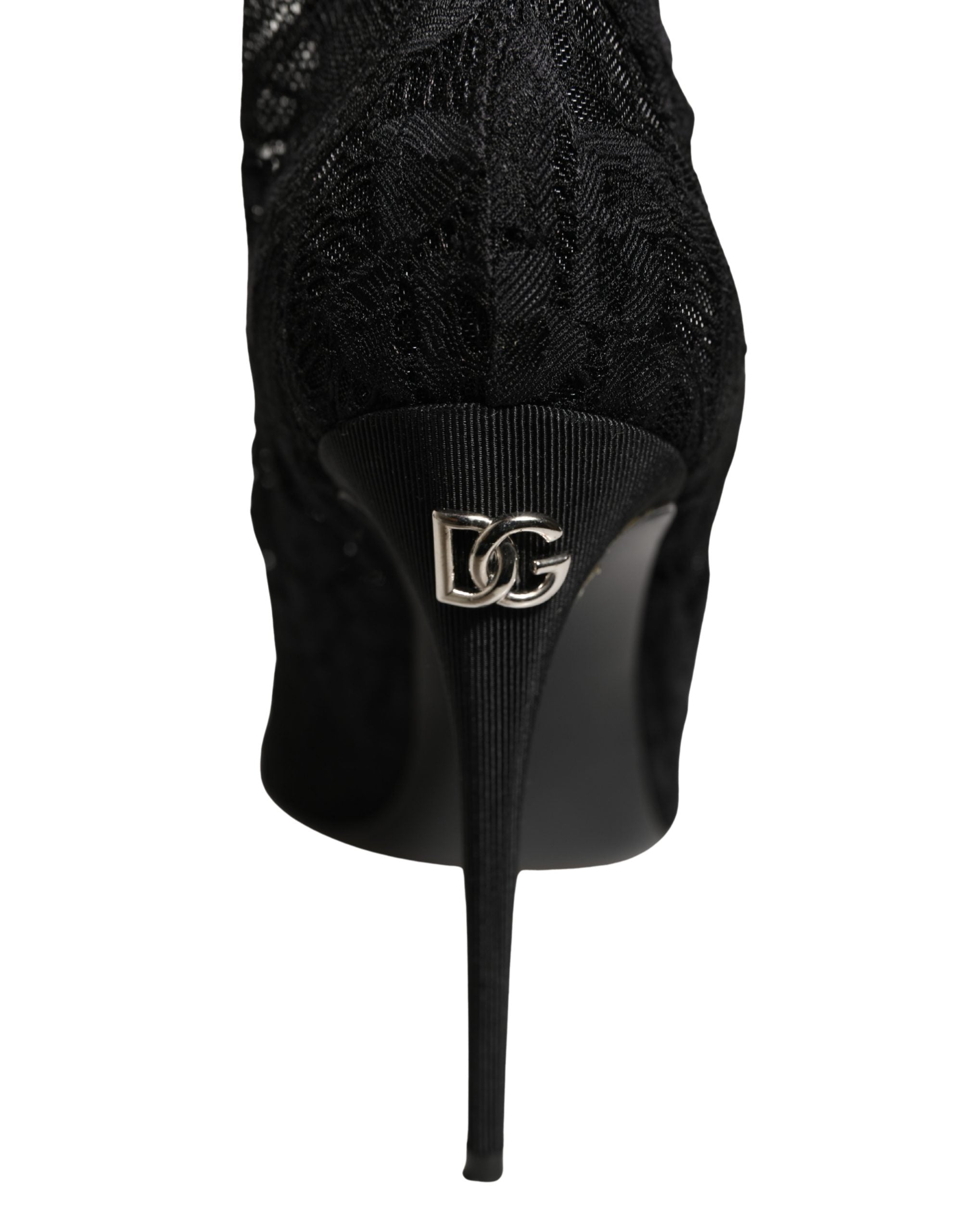 Black Taormina Lace Socks Boots Pumps Shoes