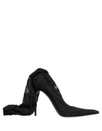 Black Taormina Lace Socks Boots Pumps Shoes