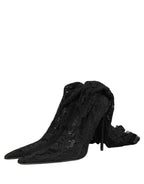 Black Taormina Lace Socks Boots Pumps Shoes