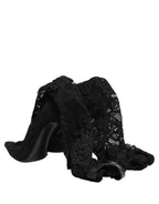 Black Taormina Lace Socks Boots Pumps Shoes