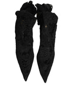 Black Taormina Lace Socks Boots Pumps Shoes