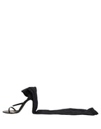 Stiletto Sandals Socks Knee High Boots Black