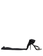 Stiletto Sandals Socks Knee High Boots Black
