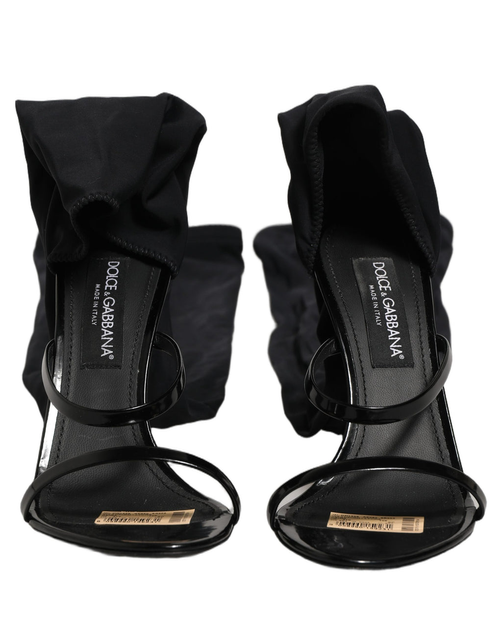 Stiletto Sandals Socks Knee High Boots Black