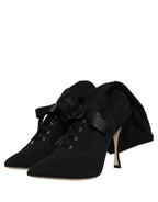 Black Stiletto Heels Mid Calf Boots Shoes